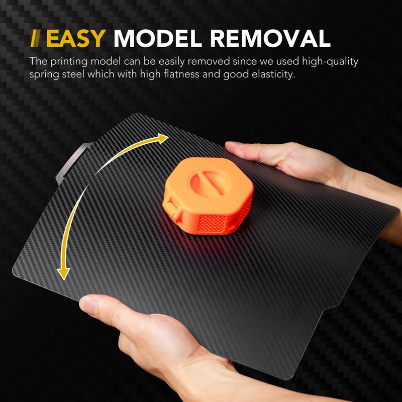 Vokelater 3D Printer Build Plate for Bambu Lab X1 X1C X1E P1P P1S A1, 3D Printer Accessories PET+PEI Dual Texture 257x257mm, Flexible Spring Steel Hot Bed Platform Sheet - Image 2